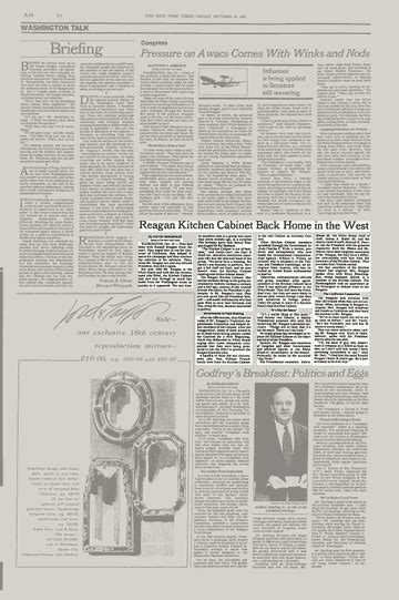 Reagan Kitchen Cabinet Back Home In The West The New York Times