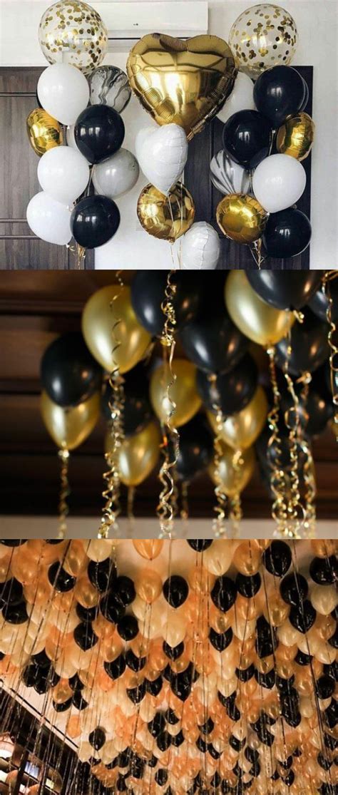 Black And Gold Balloons Decorations 30 Pcsset Black Gold Balloons