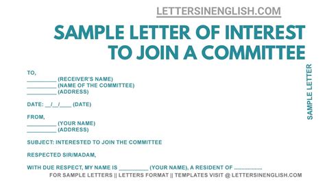 Letter Of Interest To Join A Committee How To Write Letter To Join A