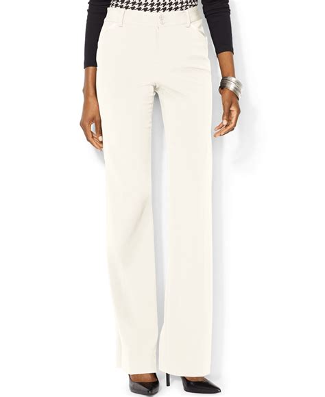 Lyst Lauren By Ralph Lauren Petite Wide Leg Wool Pants In White