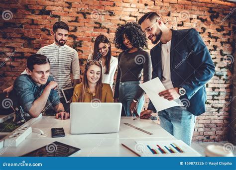 Group Of Business Professional People Working Together Stock Photo