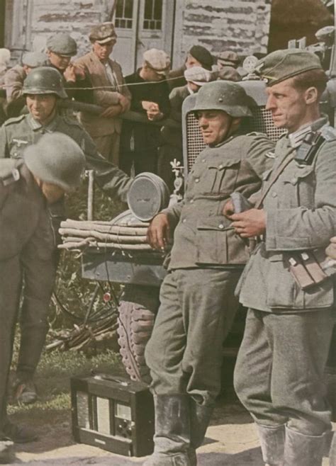The German Wehrmacht Soldiers Take A Break German World War 2 Colour