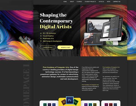 Digital Arts School Web Design On Behance