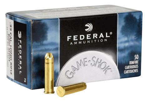 Federal 716 Game Shok 22 Lr 25 Gr 12 Lead Bird Shot 50 Rd Box Gunstuff