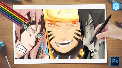 How To Draw Team Kakashi Naruto Shippuden Team 7 Speed
