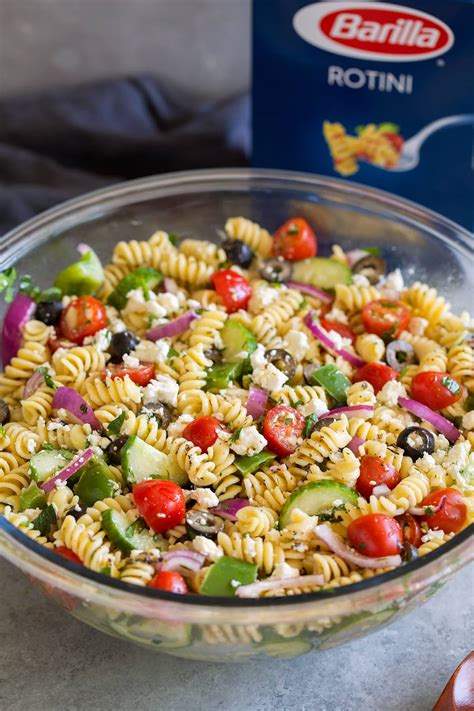 Get the best ideas for top pasta salad recipes with fresh vegetables for summer parties, potlucks and barbecues from food network. Greek Pasta Salad - Cooking Classy