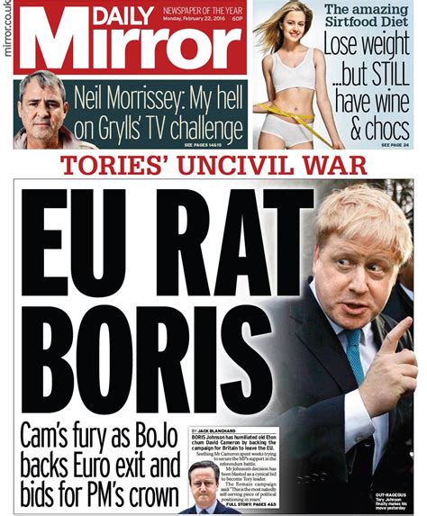 La city council votes to stop citing unlicensed street vendors. Monday's daily mirror front page: eu rat boris # ...