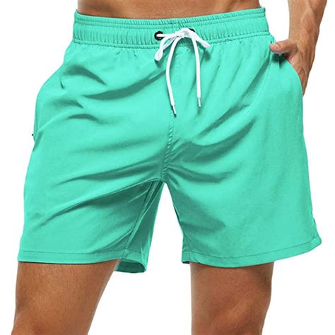 Mens Swim Trunks Quick Dry Beach Shorts With Zipper Pockets And Mesh