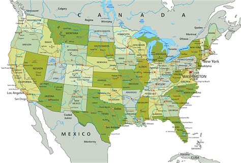 Highly Detailed Editable United States Of America Political Map With