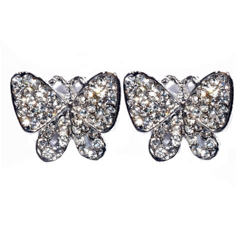 Crystal Butterfly Earrings Silver Butterfly Earrings Lemonade Earrings