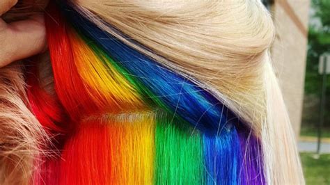 Hidden Rainbow Hair Trend Rainbow Dye Job Pictures Marie Claire