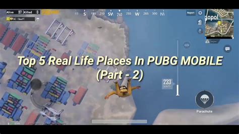 Real Life Top 5 Places In Pubg Mobile Youtube