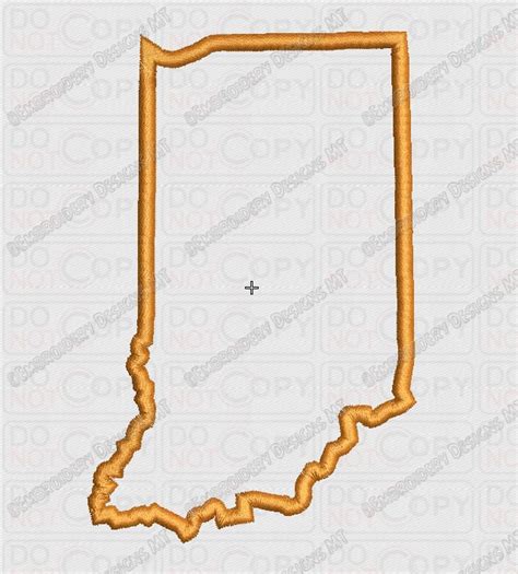 Indiana State Applique Embroidery Design In 4x4 And 5x7 Sizes Etsy