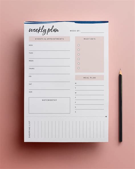 Free! Printable Weekly Planner Template, Daily Diary, Meal Planner ...