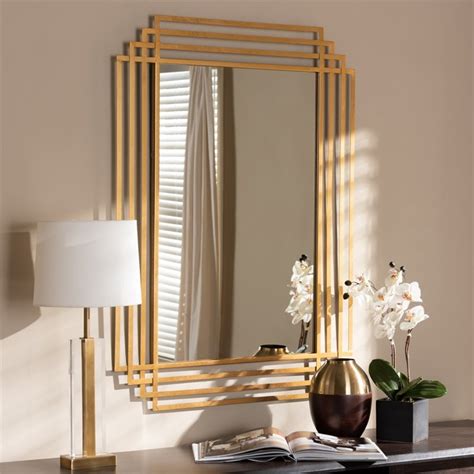Baxton Studio Kalinda Decorative Wall Mirror In Gold Mirror Wall