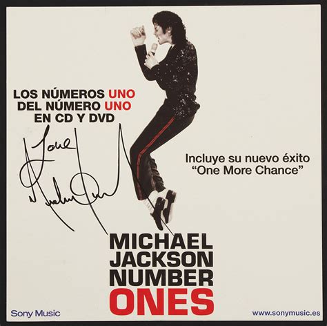 Lot Detail Michael Jackson Signed Number Ones Album Insert