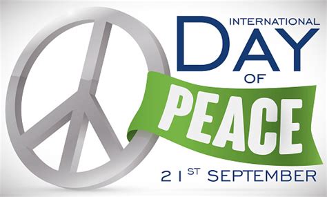Vetores De Símbolo Da Paz E Da Fita De Prata Para O Dia Internacional Da Paz E Mais Imagens De A