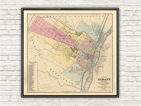 Old Of Albany New York 1881 Vintage Map Of Albany Ny Vintage Maps And