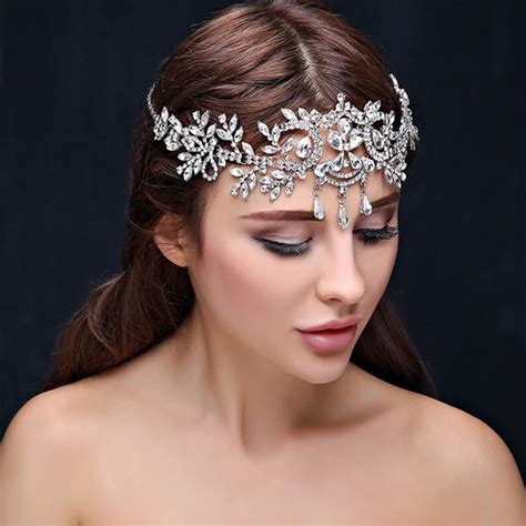 Bridal Headband Tiara Wedding Hair Accessory Forehead Jewelry Hair