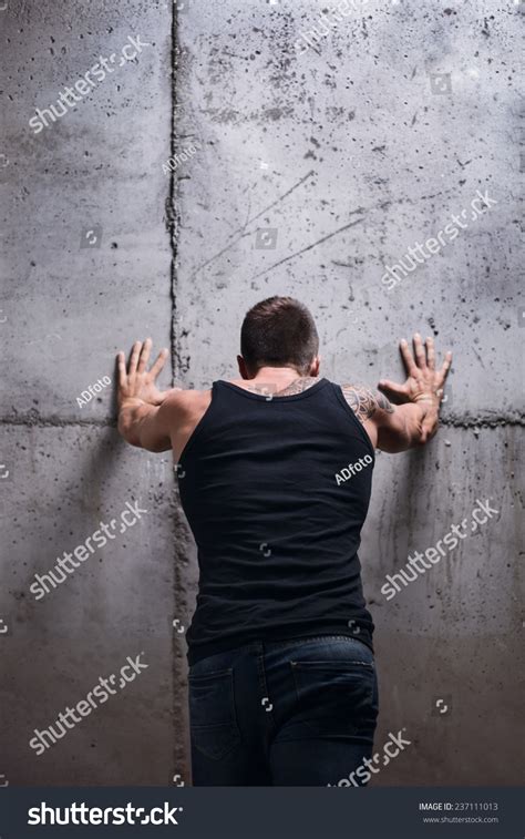 Strong Man Pushing Wall Stock Photo 237111013 Shutterstock