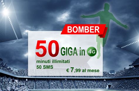 Rabona Bomber Minuti Illimitati 50 Sms E 50 Giga Su Rete Vodafone A 7