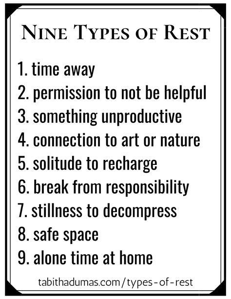 Nine Types Of Rest