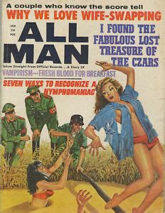 All Man Magazine January 1966 Sex Crime Nazis Treasure Pulp