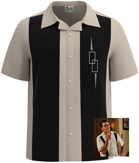 Charlie Sheen Bowling Shirt Mens Retro Bowling Shirt