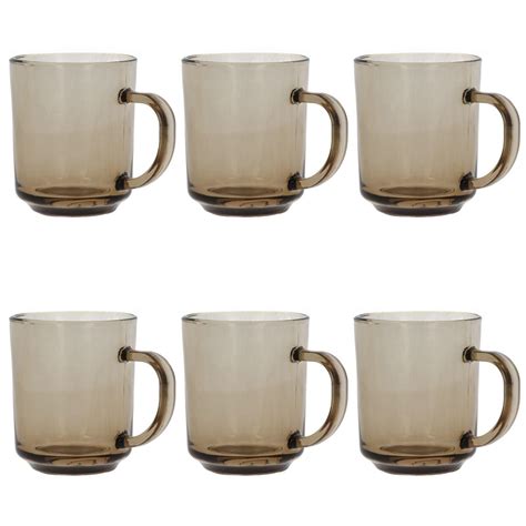 Glass Mugs Smoke Mug Brown Coffee Mugs Tea Cups Latte Hot Drink Glasses 225ml