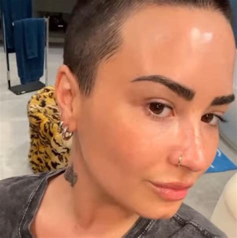 Demi Lovato Continues To Surprise Fans With A Shaved Head And No Makeup