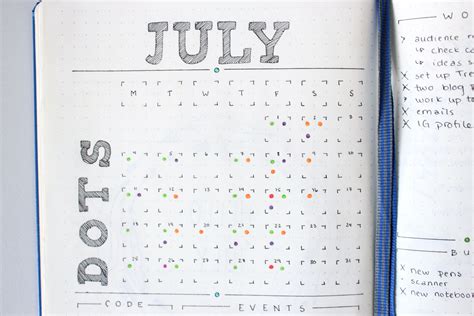 The Dot Calendar Is A Minimalistic Monthly Log For Your Bullet Journal