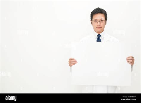Doctor Holding Blank Cardboard Stock Photo Alamy