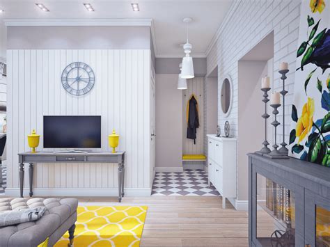A refreshing home decor scheme with fresh blasts of blue and yellow color with the furniture and this fresh home visualization, designed by alina puzhak, is seasoned with delicious bites of color. Blue and Yellow Home Decor