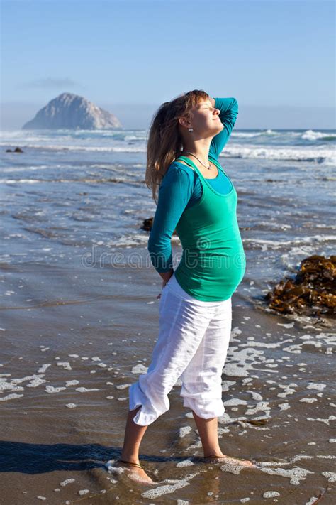 Pregnant Woman On Beach Stock Image Image Of Leisure 51266993