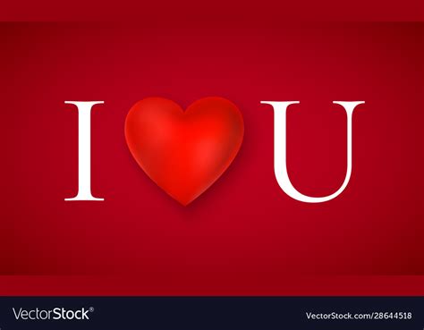 I Love You Greeting Card Valentines Day Romantic Vector Image
