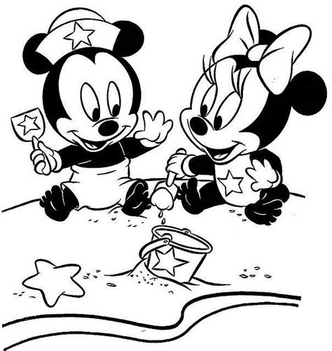 Coloriage Minnie Et Dessin Minnie à Imprimer Avec Mickey