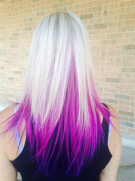 Purple Pink Under Blonde Highlight Hair Styles Hair Color Purple