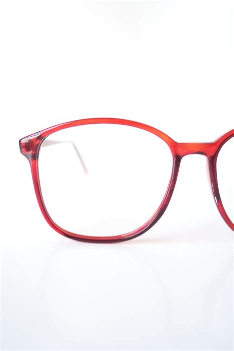 Vintage 1980s Cherry Red Wayfarer Glasses Womens Deadstock Etsy Red Wayfarer Red Eyeglasses