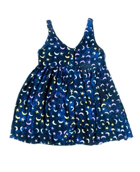 90s Stars And Moons Galaxy Midnight Blue Dress
