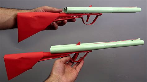 How To Make Paper Shotgun That Shoots Rubber Bands Origami Weapon