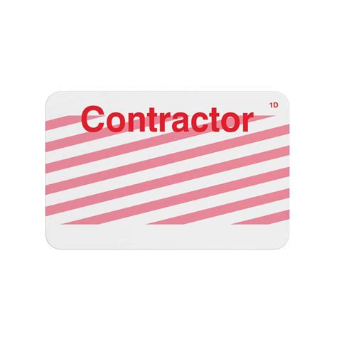 1 Day Single Piece Adhesive Expiring Badge With Contractor Id Edge