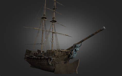 Artstation Pirate Ship Skull And Bones
