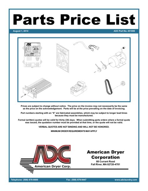 Parts Price List