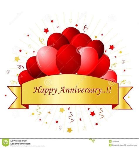 Happy Anniversary Card In Red Letters With Beautiful Red Happy Marriage