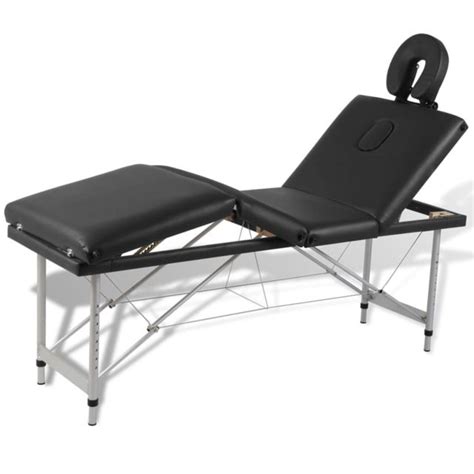 Icaverne Tables De Massage Serie Table De Massage Pliante 4 Zones Noir Cadre En Aluminium
