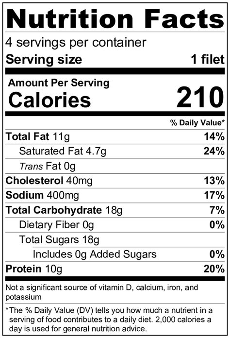 Salmon Filet Nutrition Label Healthy Steps Nutrition