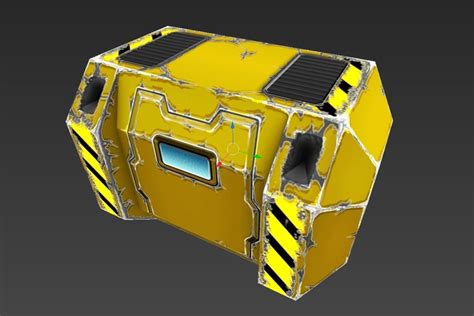 3d Model Sci Fi Space Container Vr Ar Low Poly Cgtrader