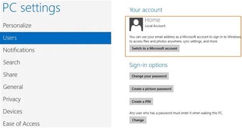 Ensure the pc is joined to a domain that enables accounts to be signed on as admin, or; How To Switch Local Account To Microsoft Account In Windows 8