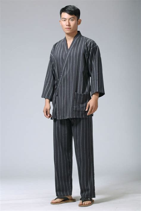 Cotton Yukata Japanese Kimono Traditional Japanese Men S Clothing Japanese Pajamas Men S