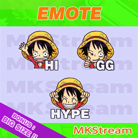 Twitch Emotes One Piece Luffy Package Etsy